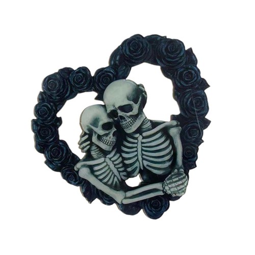 Gothic skeleton couple - gothic, wreath