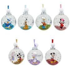 Disney Mickey and Friends Set of 7 Christmas Tree Baubles with Ribbon Twine