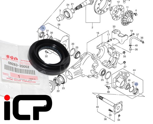 Oil seals front drive - 2, shaft
