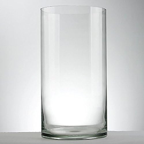 Thick glass cylinder vase - glass,