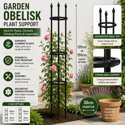 Black garden obelisk trellis - obelisk,