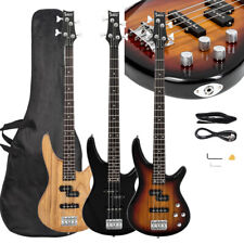 Glarry 4 String Electric GIB Bass Guitar Dual Pickup with Bag Strap Wire 3-Color