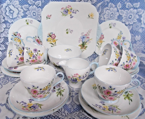 Vintage shelley wild flowers - shelley,