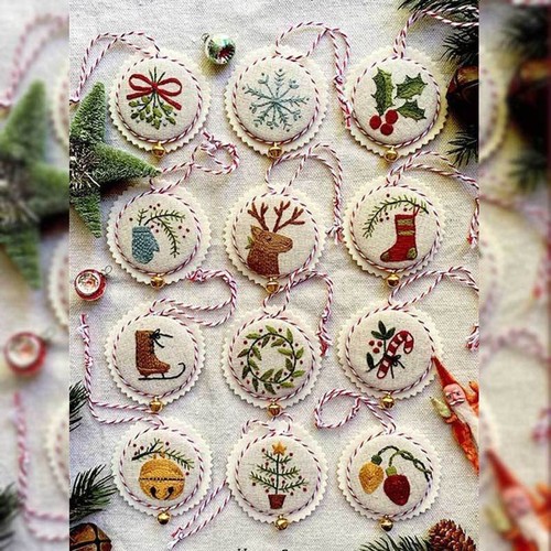 Hand embroidery christmas - hand,
