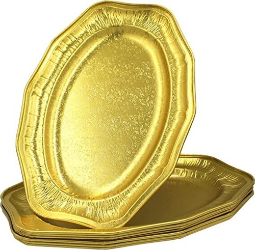 Reusable gold platters - reusable,