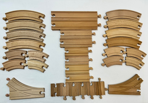 Wooden train track set x32 - set,