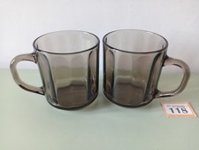 2x Vintage Arcoroc Smoked