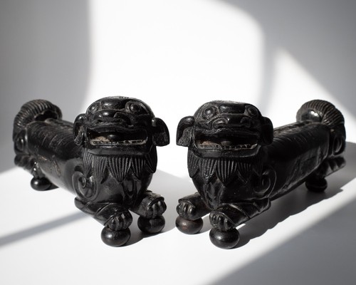 Pair chinese antique wooden - pair,