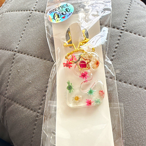Handmade with love clear resin - with,