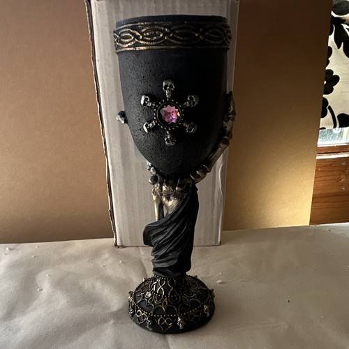 Gothic black gold metal goblet - gothic,