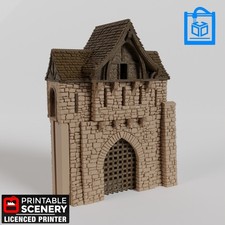 Castle Gatehouse SystemHex Castle Wall 3D Print 10/15/20/28/32MM