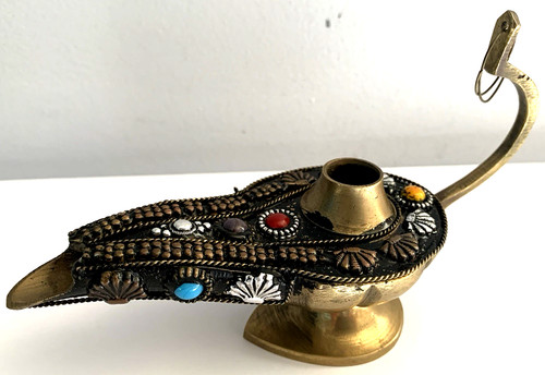 Vintage brass aladdin genie - brass,