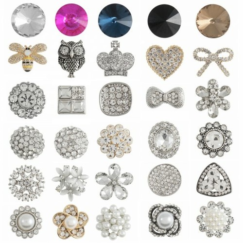 Diamante button shank - diamante,