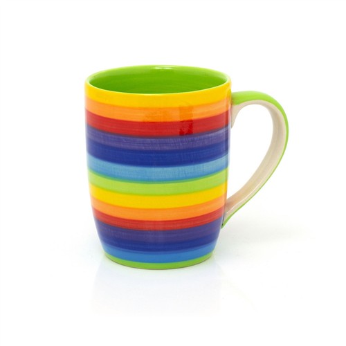 Hand painted rainbow striped - hand,