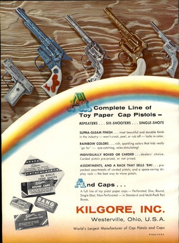 1957 paper kilgore toy - toy, cap