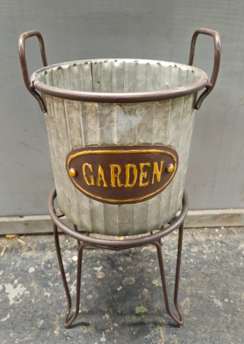 Metal garden flower pot - metal,