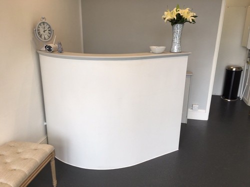 Shaped reception desk mdf - reception,