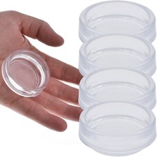 4 x SMALL CLEAR CASTOR CUPS