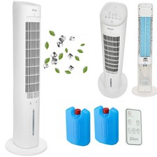 Pedestal Fan with Water Cooling Very Quiet 3in1 Tower Fan Mobile Air Conditioning