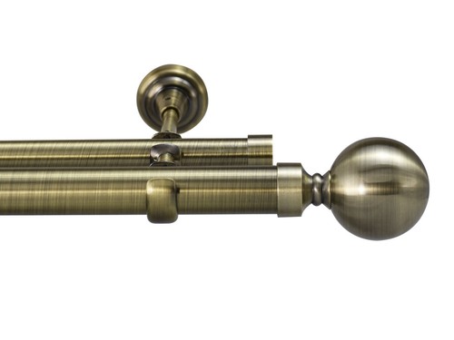 Eyelet double curtain pole rod - eyelet,