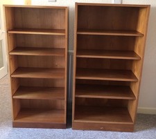 Mid Century Vintage Bookcase Retro Danish Teak 2 Available L. Bardfield Collect
