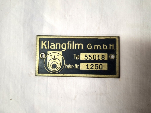 Klangfilm gmbh plate - klangfilm,