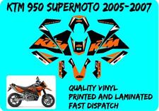 KTM 950 SM Supermoto Sticker Decal Kit Vinyl Printed Laminated and Cut 2005-2007