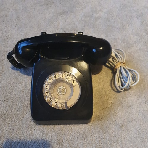 Vintage black rotary phone - phone, fwr