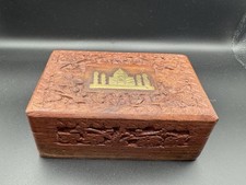 Vintage Carved Wooden Box Taj