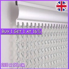 Aluminium Door Fly Screen Metal Chain Curtain Insect Pest Blinds 210cm x 90cm UK