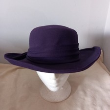 Women's  Jacques vert Purple Brimmed Formal Wedding Races Hat