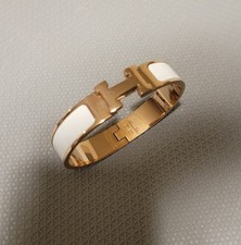 Hermès Clic H Bracelet, White color