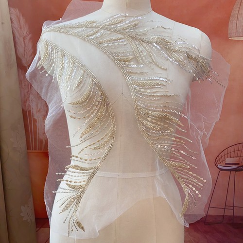 Elegant feather beaded - feather,