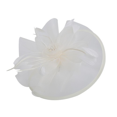 Large net hat fascinator - large,