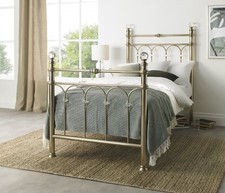 Krystal Champagne Brass Bedstead Single 90cm