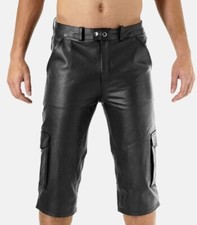 Black Leather Shorts For Men