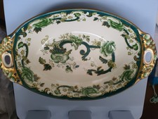 Vintage Masons Chartreuse Handled Serving Dish, Pre-owned.