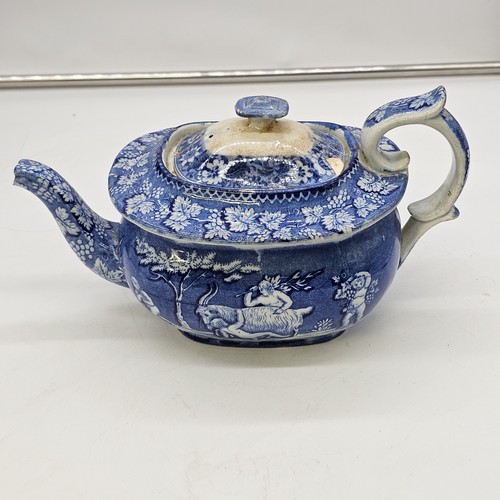 Blue staffordshire teapot - blue,