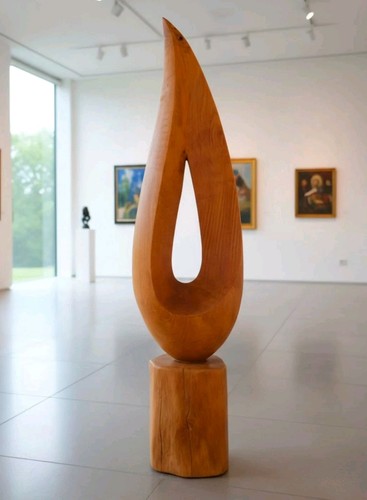 Carved oak abstract sculpture