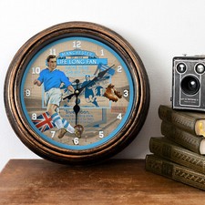 Personalised Manchester Clock Football Fan Vintage Round Hanging Wall Gift VF36