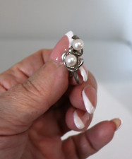 Vintage Sterling Silver MikiMoto Cultured Pearl Screw back Earrings c1950s-1960s