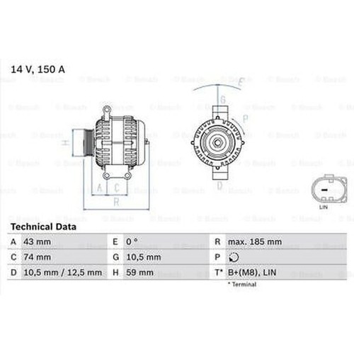 Alternator bosch 986 082 - alternator, 580