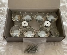 Door Knobs Crystal Glass Pack of 10 With Screws for Furniture/ Cabinets