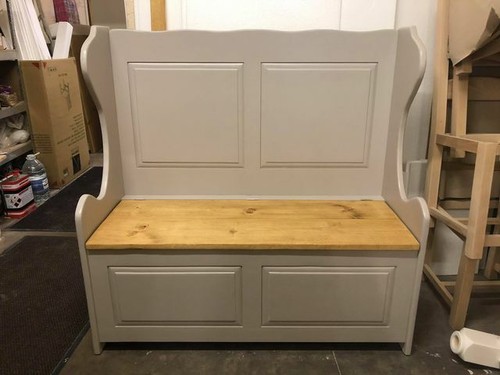 Grande painted monks - 4', bench/