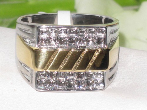 Mens gold ring signet - , cubic