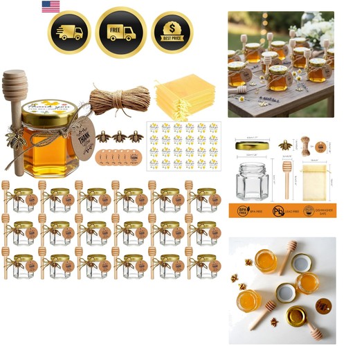 Mini honey jars hexagon - honey,