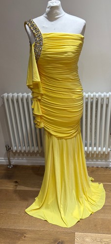 Jovani yellow crystal gown - yellow,