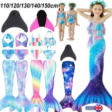 3pcs Kids Girls Mermaid Tail