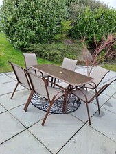 garden patio table and chairs brown 