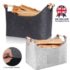 Log Basket/Fire Wood Storage Fireplace Kindling Box Old Apple Crate Firewood Bag